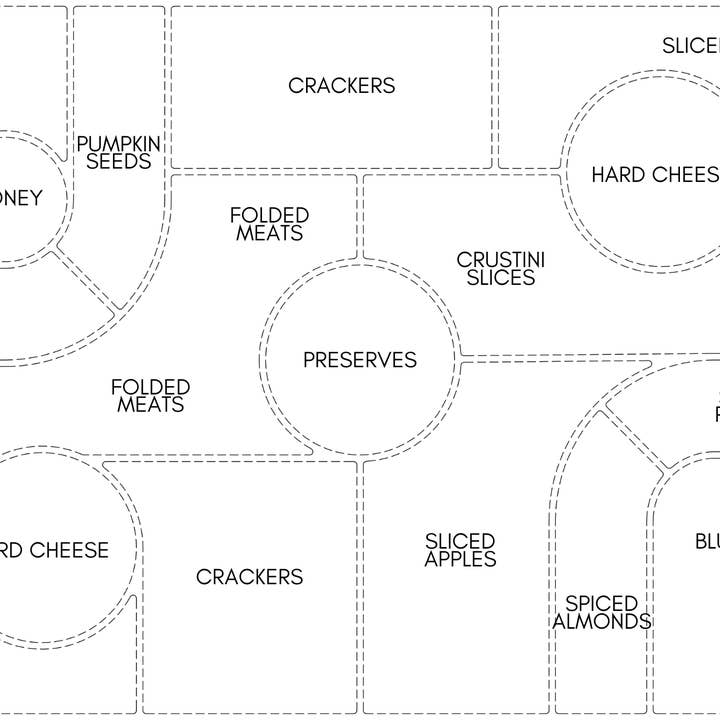 TAYLOR GRAY - Wholesale Serving Tray - 11x17 CHARCUTERIE MAP insert set of 102