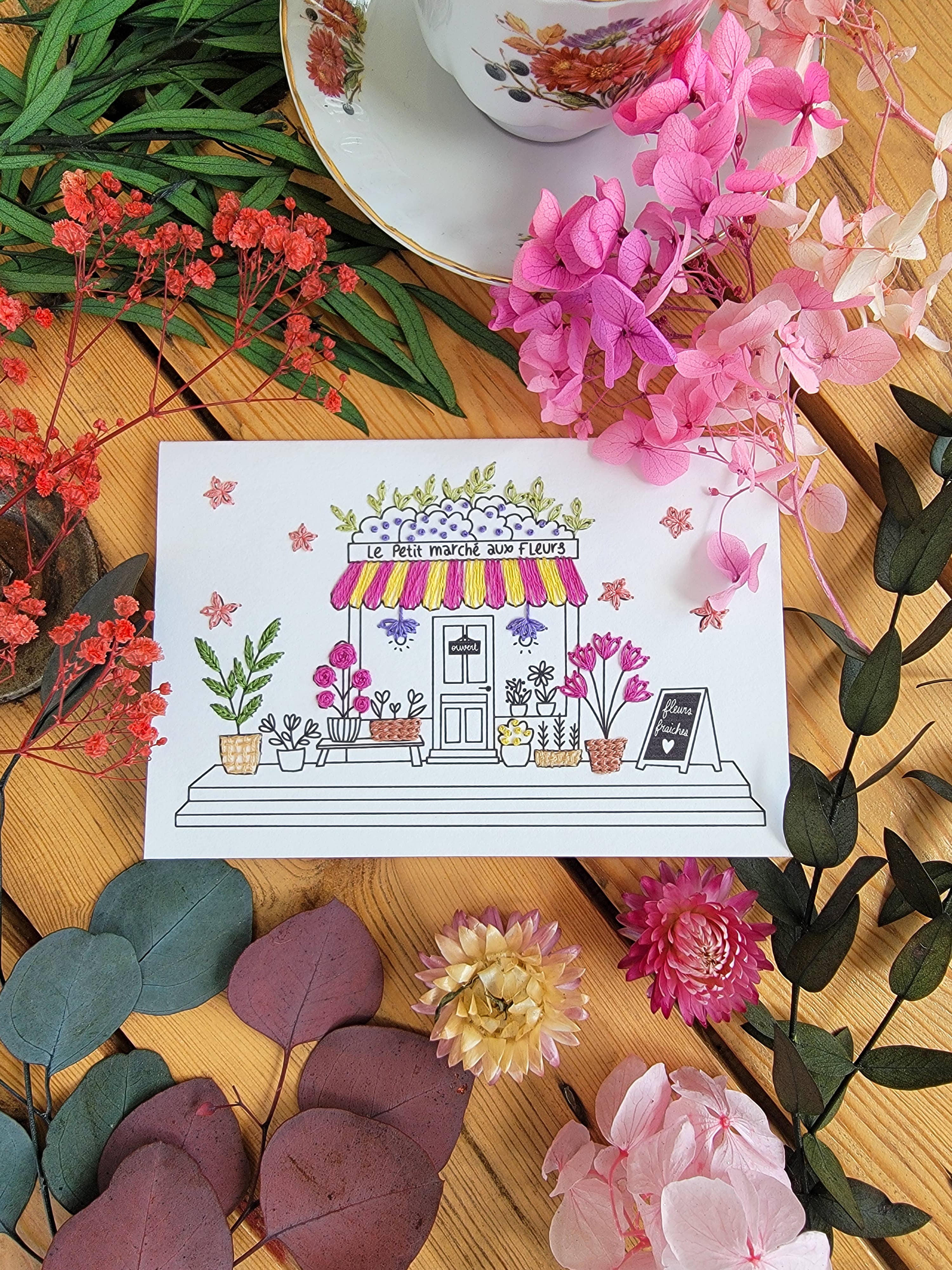 Maison Camomille - Wholesale Embroidery/Cross Stitch Supplies - Embroidery Card – The Little Flower Market3