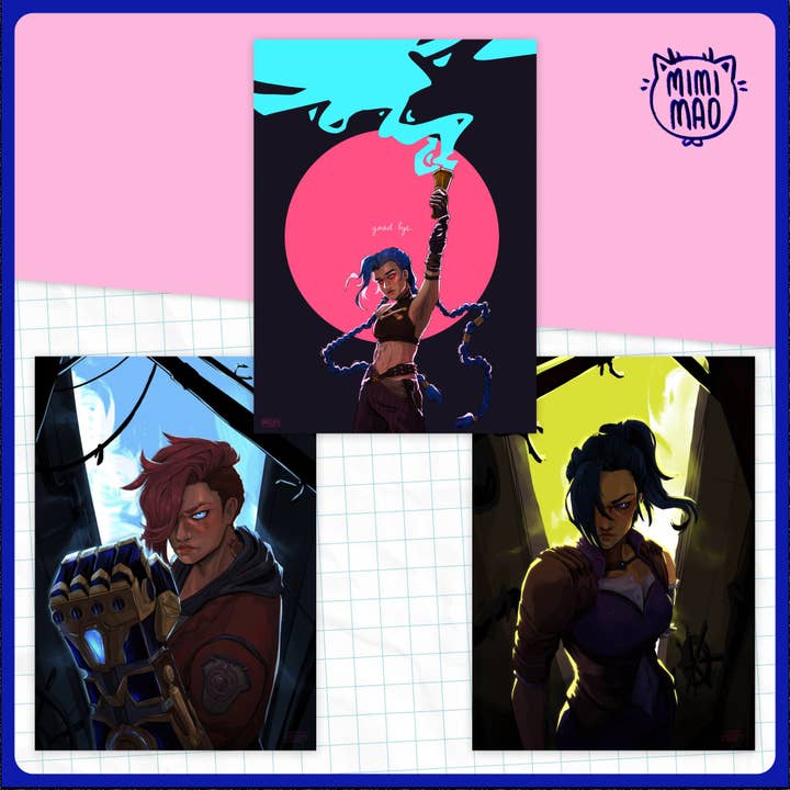 Print Arcane / League of Legends: Jinx, Vi, Caitlyn for wholesale by mimimao