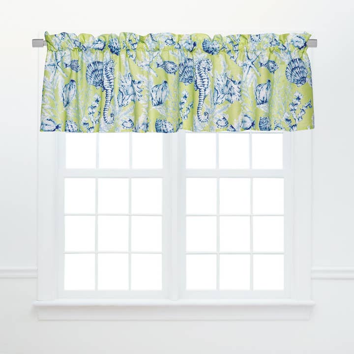 SALE Coastal Fenwick Isle Green Valance for wholesale by C&F Home