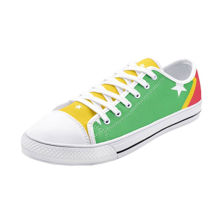 Myanmar flagga två stjärnor - Unisex låg topp tygskor för wholesale av Oh Pote