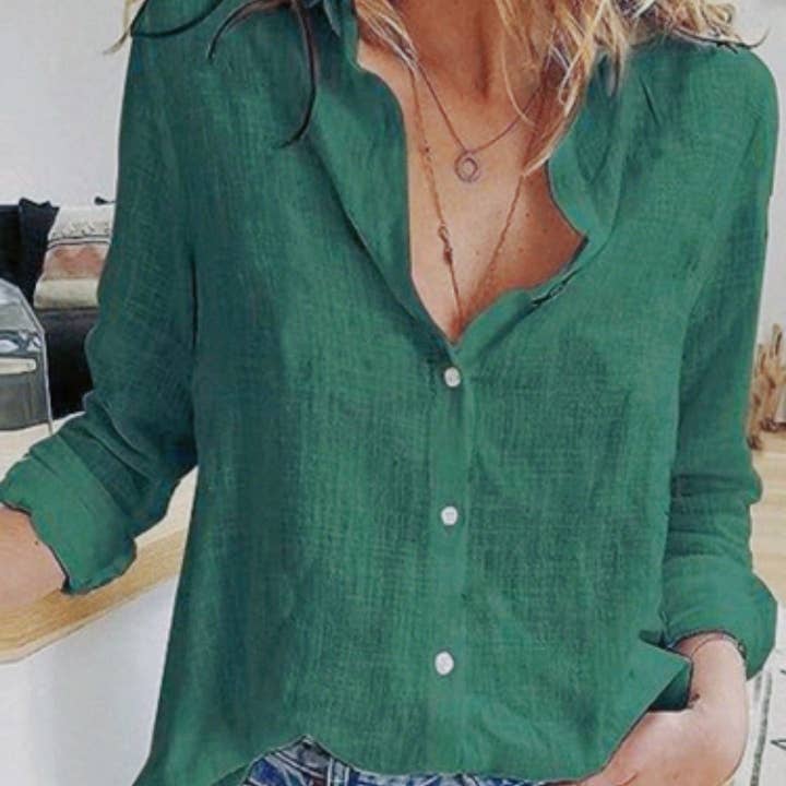 Rosa Clothing - Wholesale Shirt - Women's - Solid Color Casual Loose Long-Sleeve Shirt9