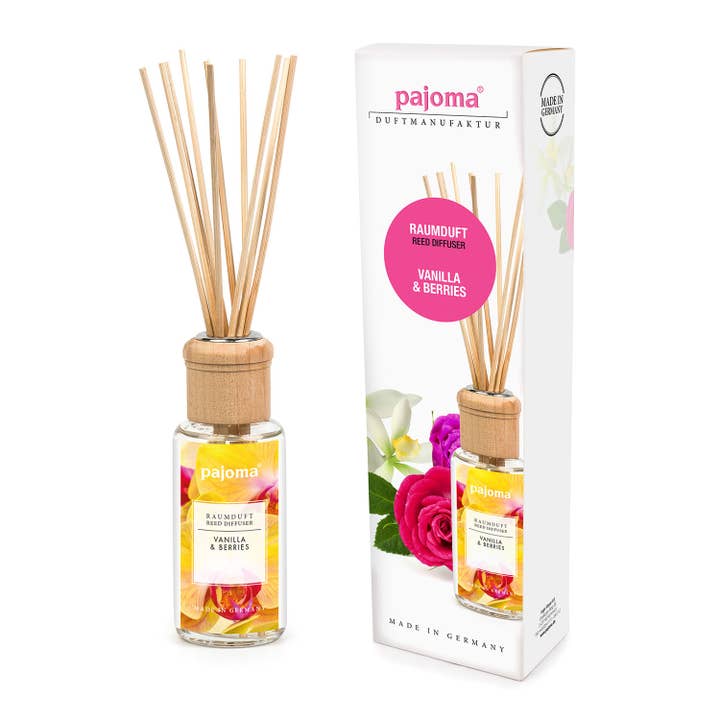 Pajoma Vanilla & Berries 100 ml Geurolie met Rattanstokken voor wholesale door Pajoma