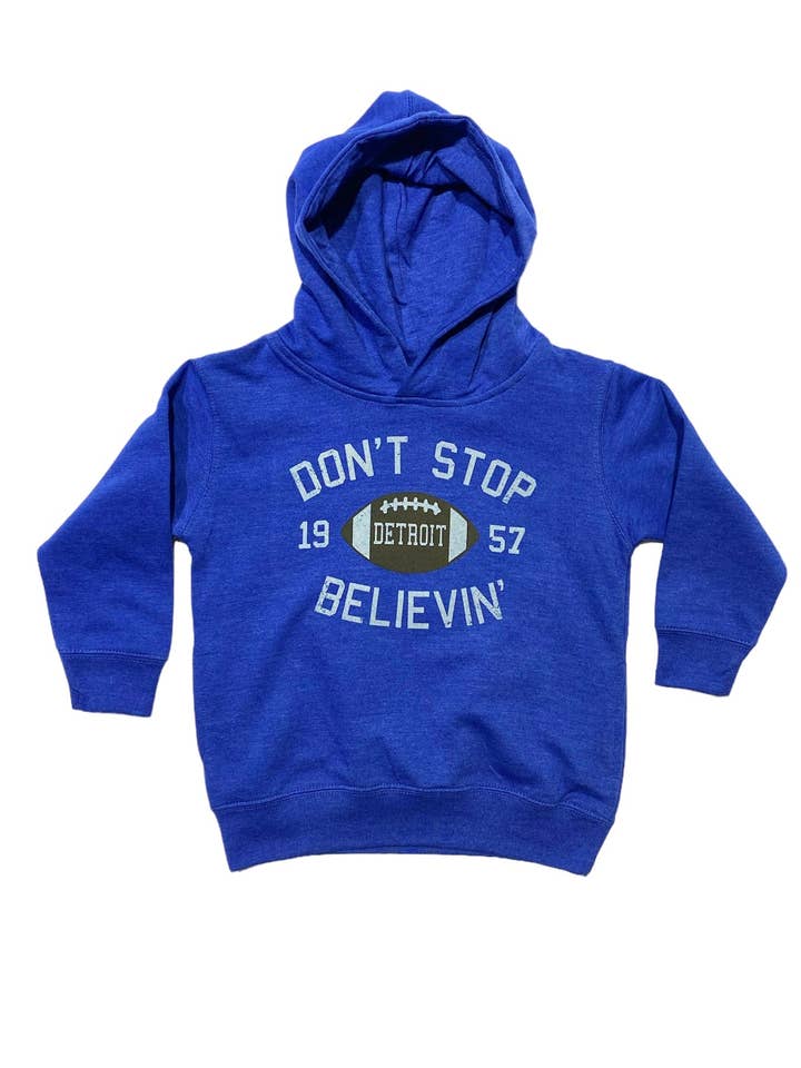 Ink Detroit - Don't Stop Believin’ 1957 Toddler Hoodie - Heather Royal Blue for wholesale by Ink Detroit
