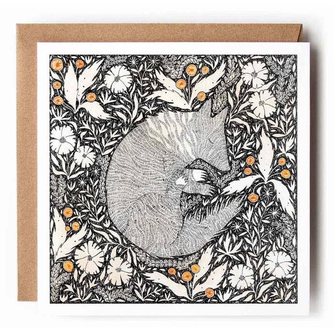 Cartão de Saudação 'Folhas Caídas' por atacado de Katia Hinic Studio