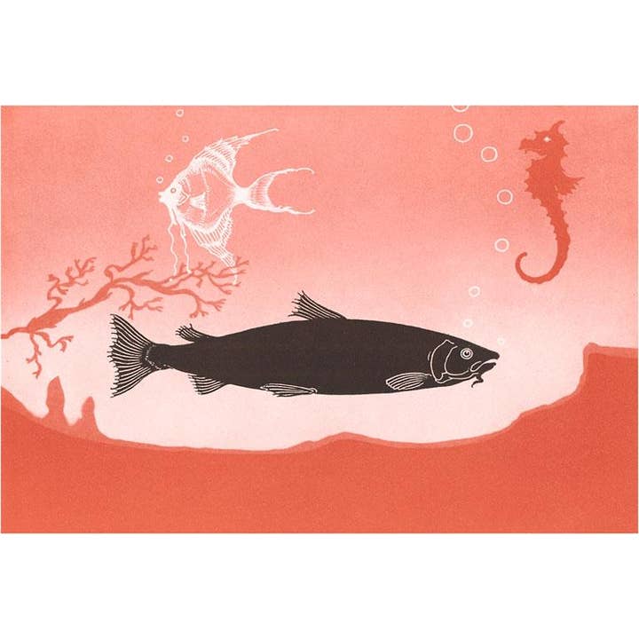 Sticker TS-285 Fish and Seahorse for wholesale by Found Image Press