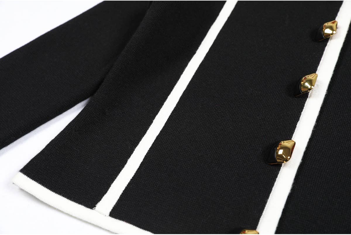 Productseeker – wholesale Top & pants set (NOT Loungewear) – Women's – SET91Y Chic Tweed Knit Cardigan Jacket & Trimmed Pants Set5