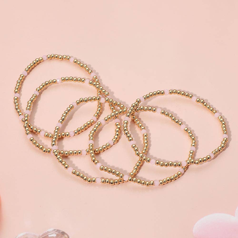 Sensibling Corp. - Wholesale Jewelry Set - 5PCS - Skinny Beaded Stretch Multi Layered Bracelets5