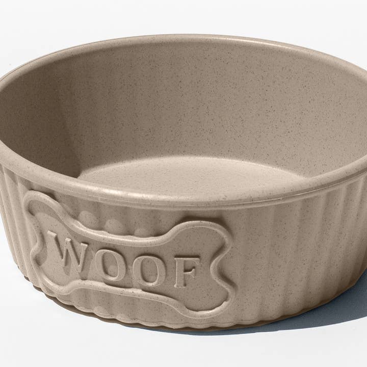 Woof,  Ribbed, Medium Bowl, Beige, (Wheat PP), 3 cups for wholesale by TarHong