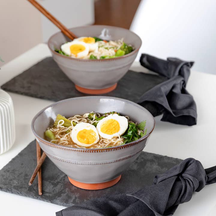 Kook - Wholesale Bowl - Kook Terracotta Ramen Bowls with Chopsticks, 36 oz, Set of 28