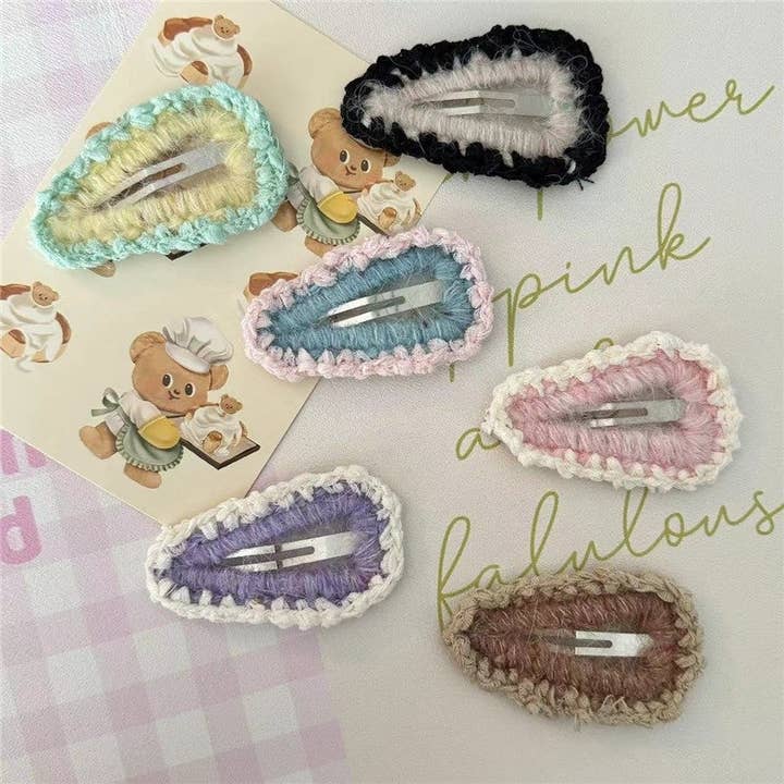 Kontrastfärgad garnhårklämma för wholesale av FurDecoration