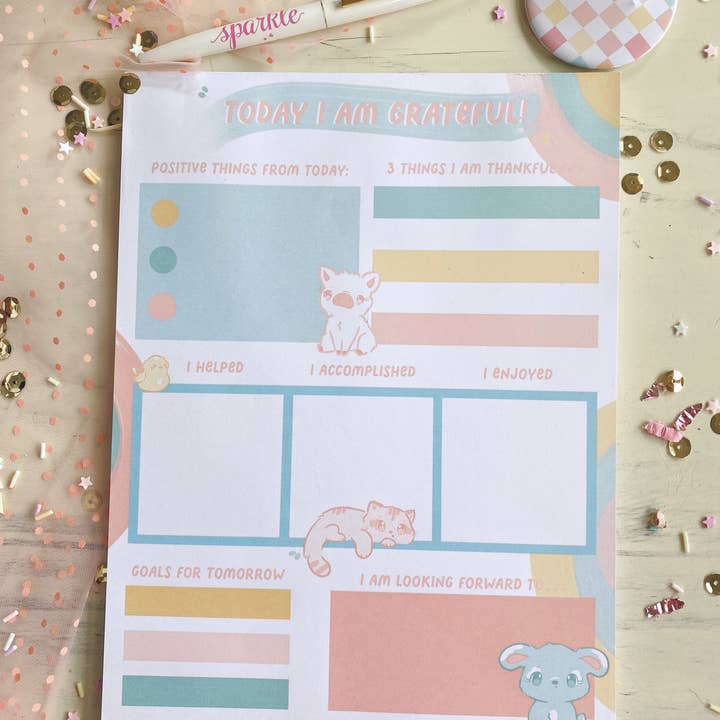 8x10.5 Today I am Grateful Notepad for wholesale by Live Sweet