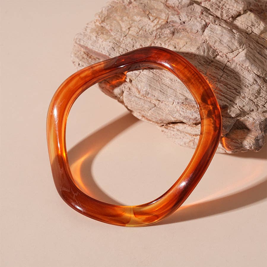 alberalkirk - Wholesale Bangle Bracelet - Acrylic Bangle Multi Plated Vintage Minimalist S5P0686