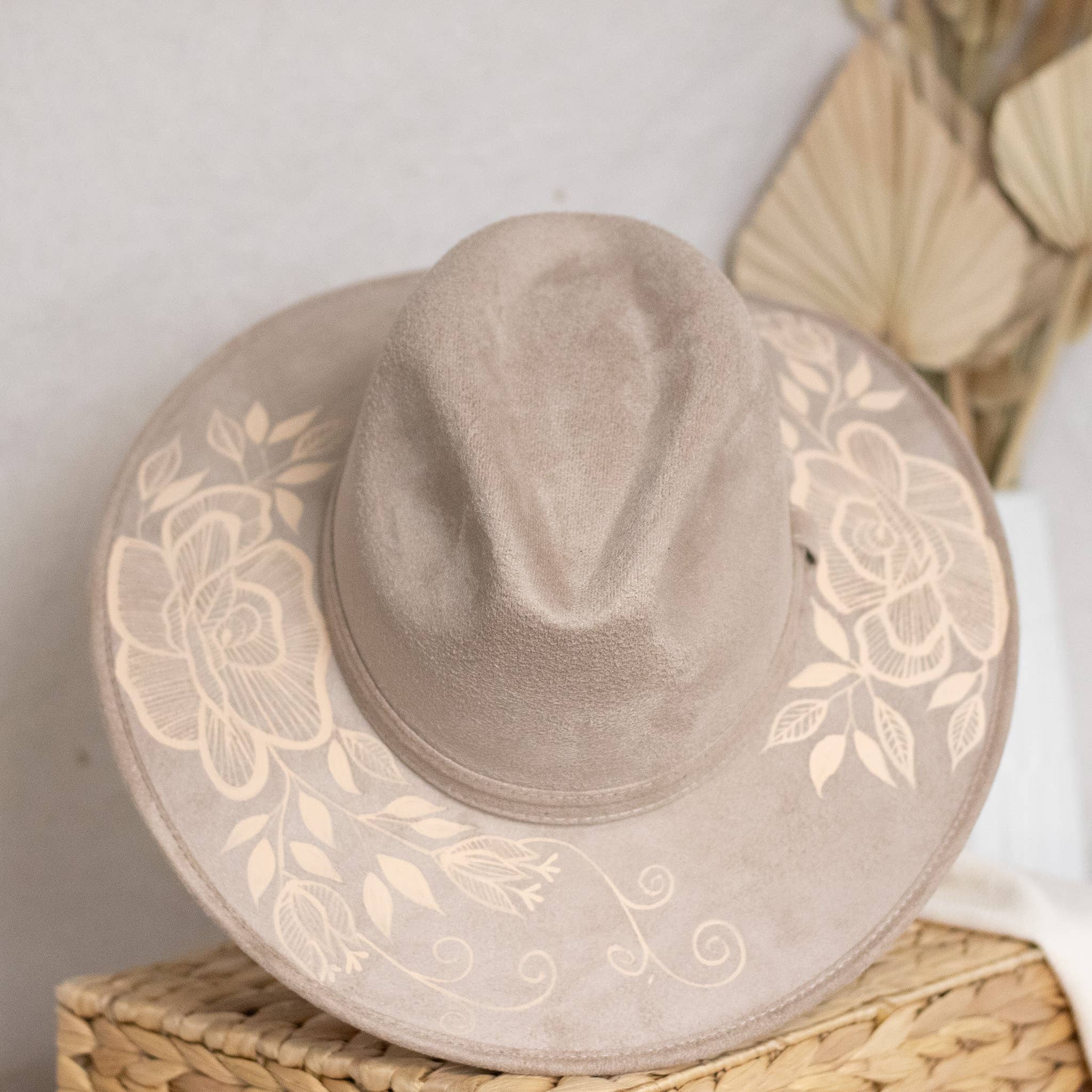 Origin Mexico - Wholesale Hat Accessory - Women's - Rosario Hand Painted Western Boho Hat - Tan and Sand 2