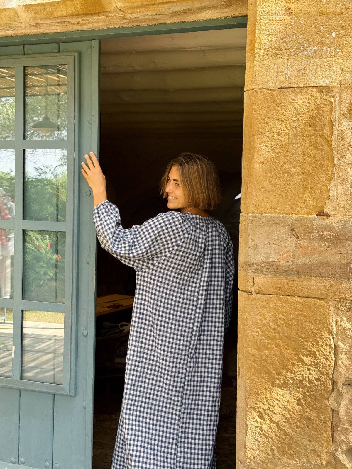 MindTraveler - Wholesale Dress - Women's - Matilde Navy Gingham Dress1