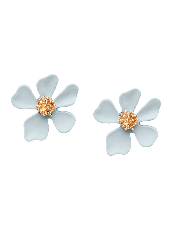 Light Blue Dogwood Studs for wholesale by ALYN VAUGHN