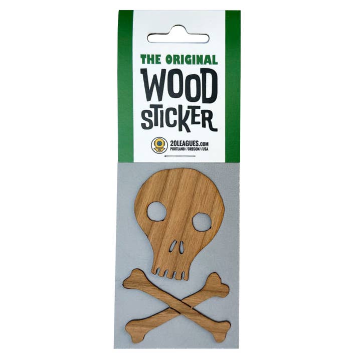 Kranium og krydsede træ klistermærke for engroshandel hos 20 Leagues