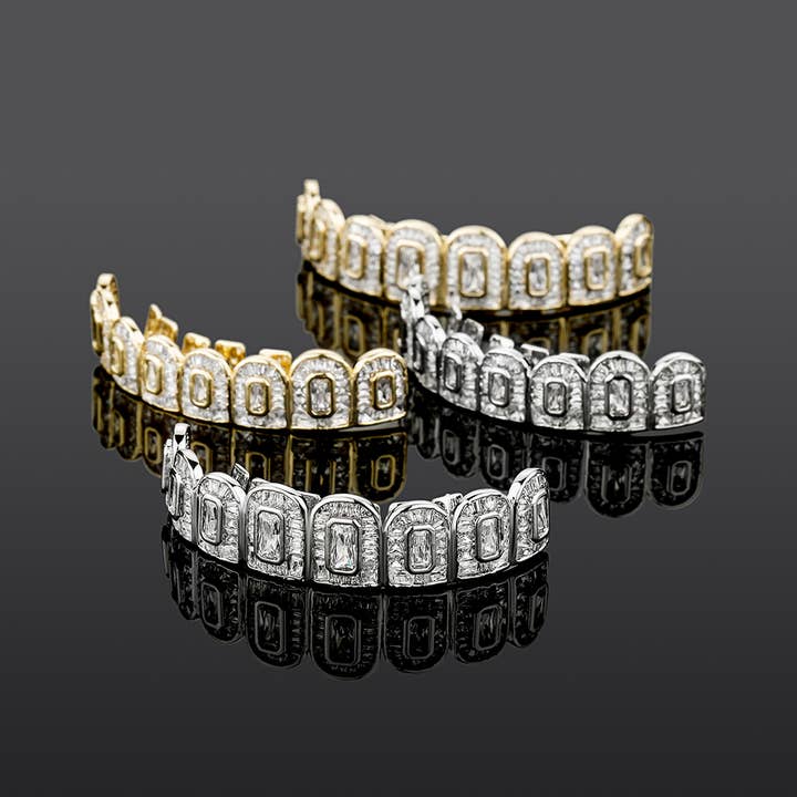 GB Jewelry - Wholesale Sieraden - Heren - 18K gouden stokbrood diamanten grillz