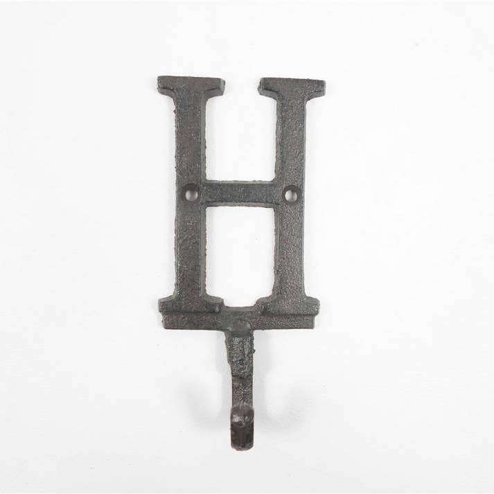 Hampton Ironworks – wholesale Wall hook – Cast Iron Letter H Alphabet Wall Hook 6"
