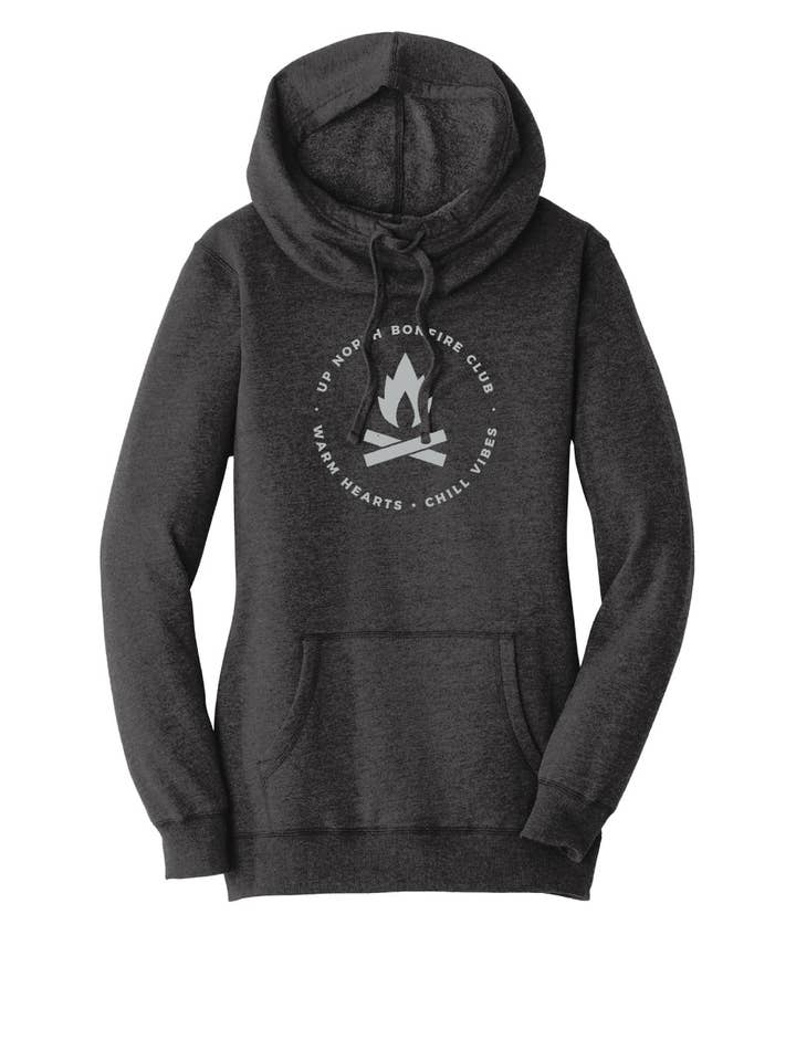 Chandail à capuchon anthracite WHCV Campfire pour femmes pour la vente par Up North Trading Company