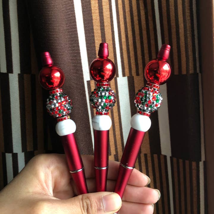 ”Christmas Nights” Sparkly Christmas Theme Beaded Pen för wholesale av Amy Designs