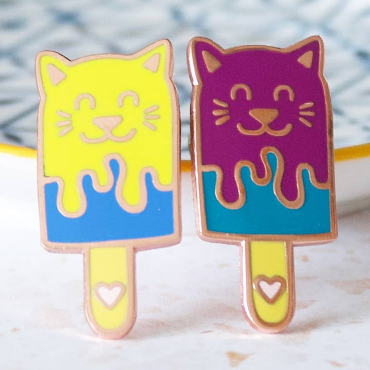 SALE // Cat Popsicle Enamel Pin for wholesale by Hop & Flop