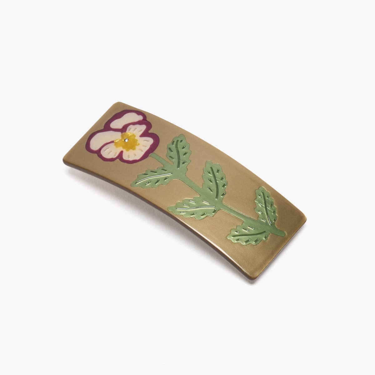 WINONA IRENE - Vente Barrette – femme - Barrette française en acétate doré à fleur de pensée0