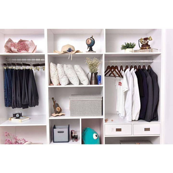 Quality Hangers - Wholesale Kleerhangers - W013 houten rechte rokkenhangers, 35,5 cm, walnoot met gouden haak, 100 stuks4