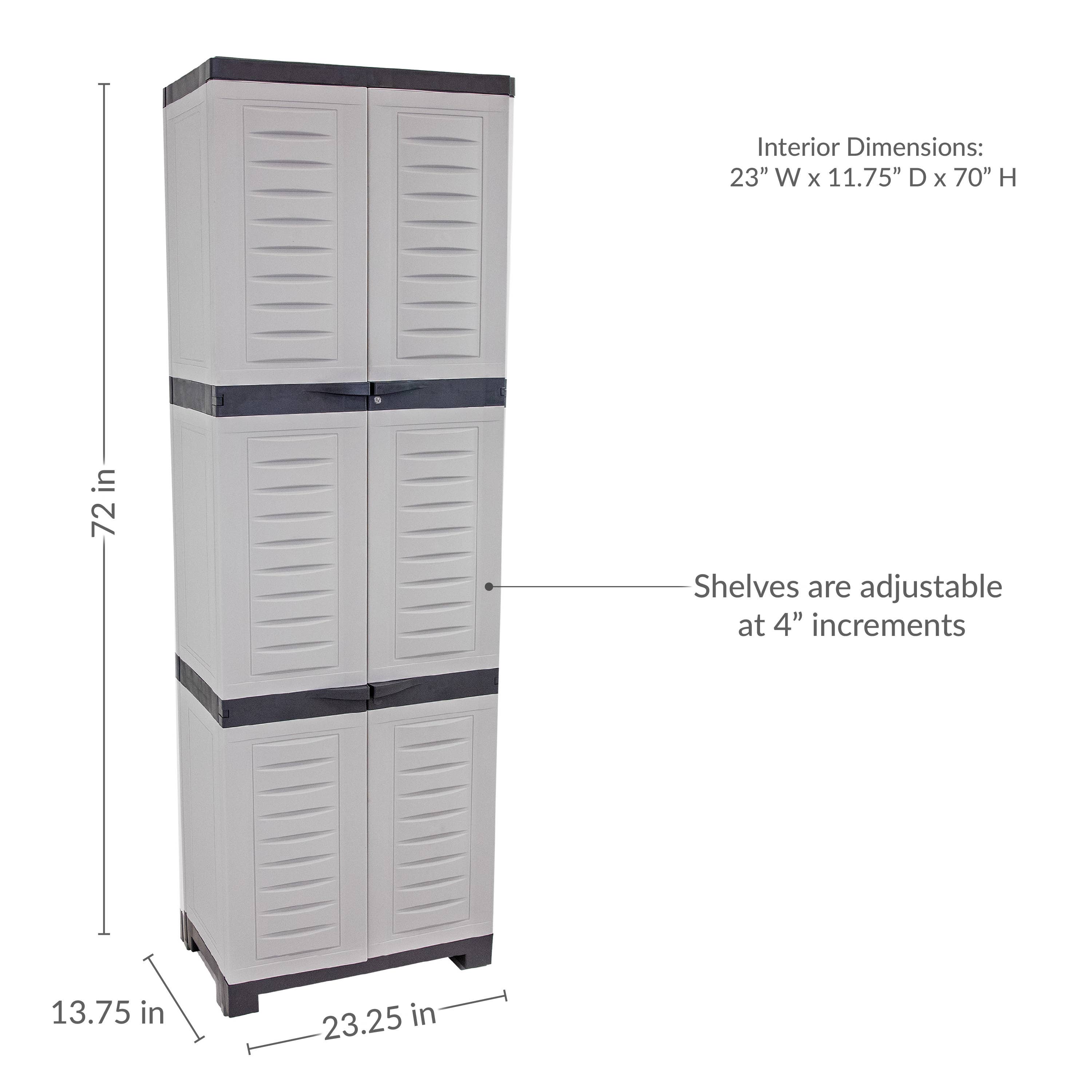 Sunnydaze Decor - Wholesale Cabinet - Lockable Storage Cabinet with 4 Shelves - Gray - 72"4