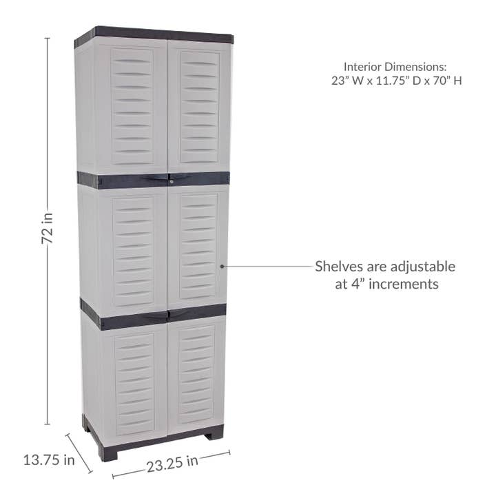 Sunnydaze Decor - Wholesale Cabinet - Lockable Storage Cabinet with 4 Shelves - Gray - 72"4