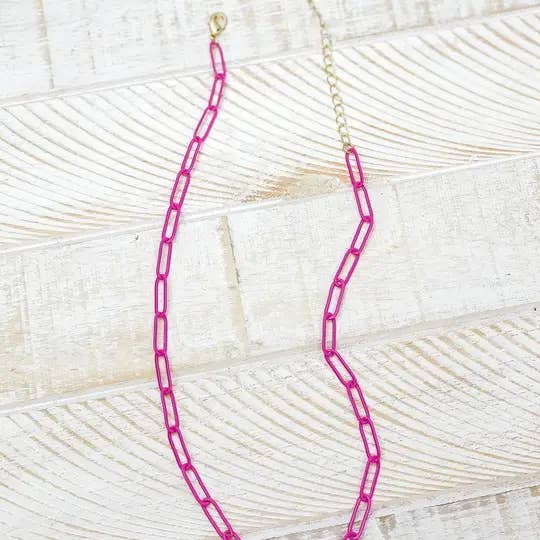 Prep Obsessed Wholesale - Wholesale Link & Chain Necklace - Enamel Paperclip Chain Necklaces1