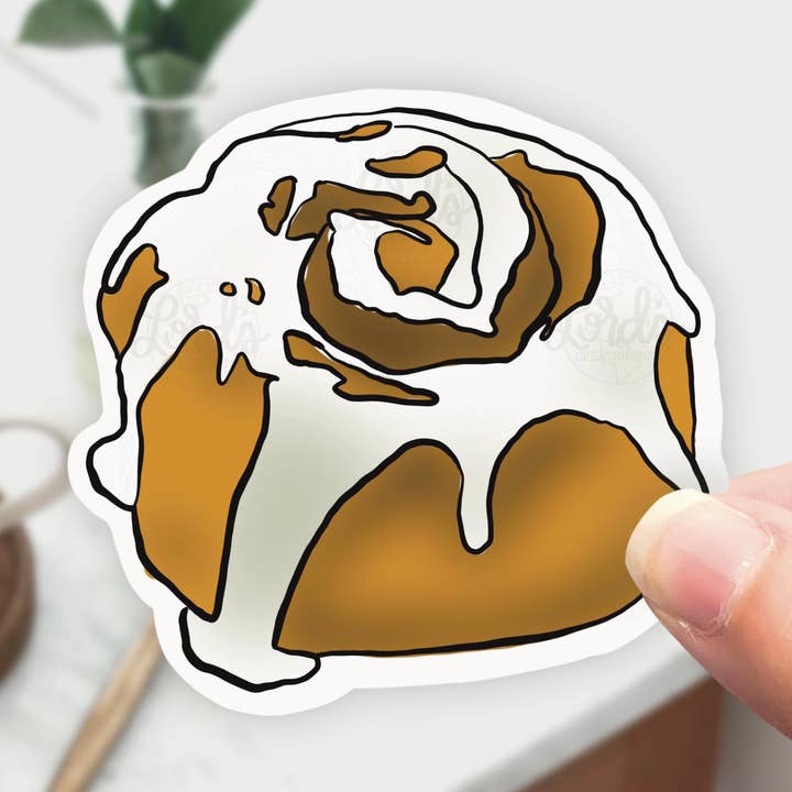 Cinnamon Roll Sticker, Bakery Sticker, Food Sticker for wholesale by Lords Creations Co