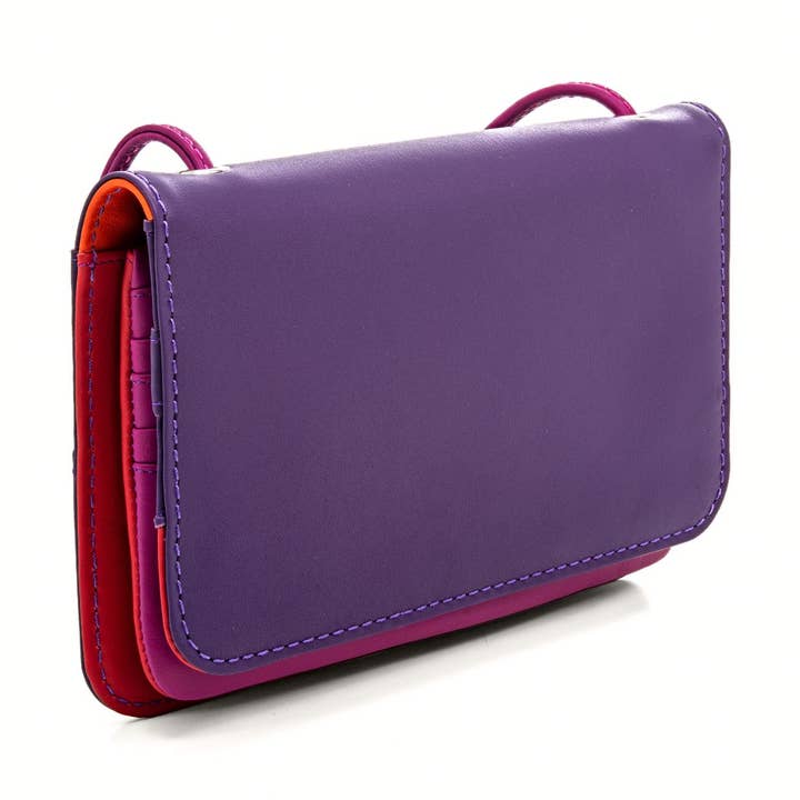 Full flap multicomp shlder clutch - Sangria Multi for wholesale by Mywalit