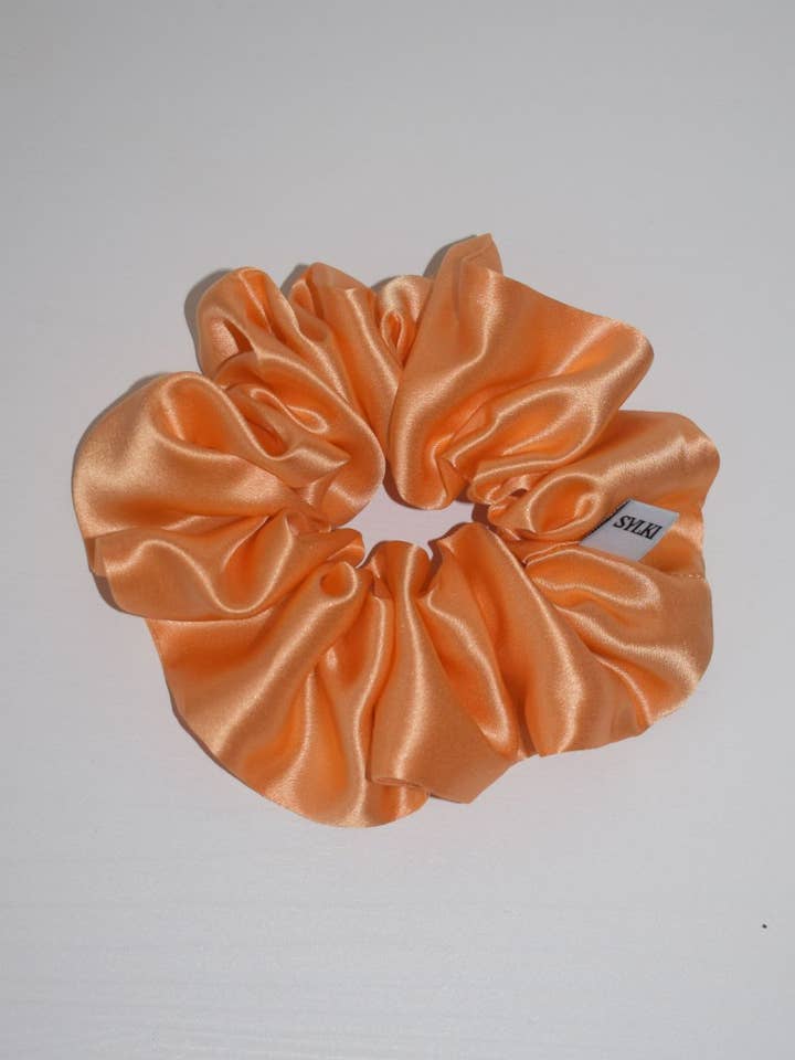 Light Orange (peach) Pure Silk Scrunchie for wholesale by SYLKI