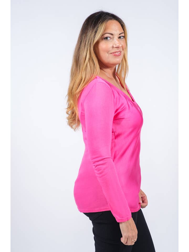 TINA Stephens Italy/Tees By Tina - Wholesale T-Shirt - Women's - Everly Viscose Sheen Top (BLS137)