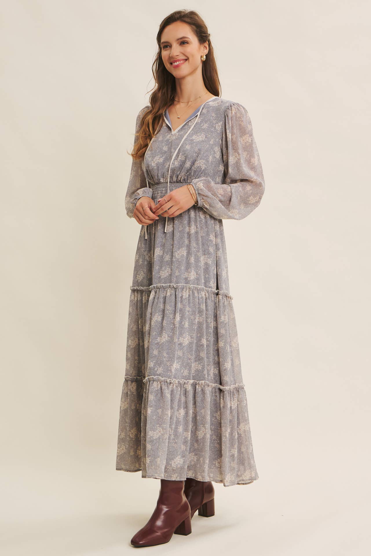 in february - Wholesale Dress - Women's - DELICATE ROMANTIC SHEER FLORAL MAXI DRESS17