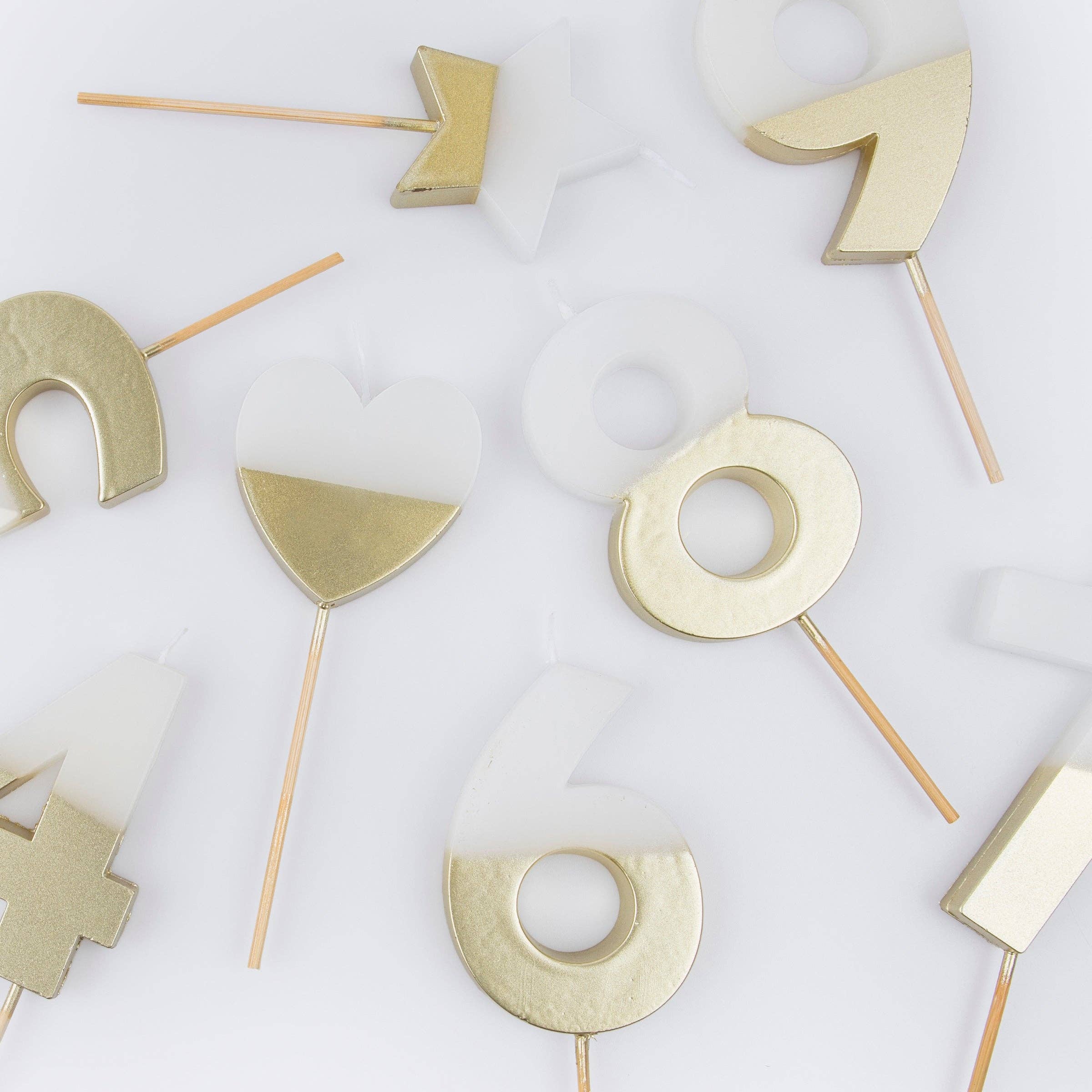 Meri Meri - Wholesale Cake Candle - Gold Dipped Star Candle2