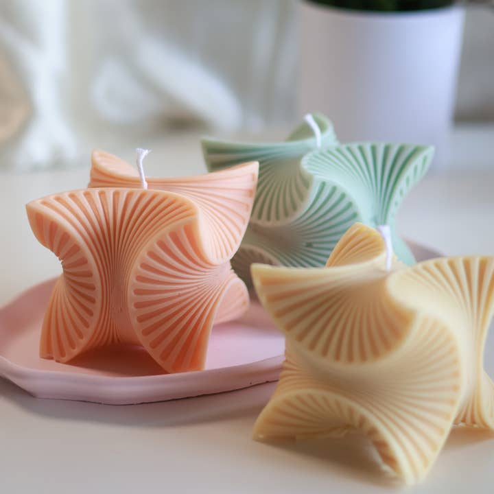 Vela cúbica acanalada cuadrada 3D, 3.5 x 3.5 pulgadas, en forma de cubo para venta al por mayor de Agaboo Candle