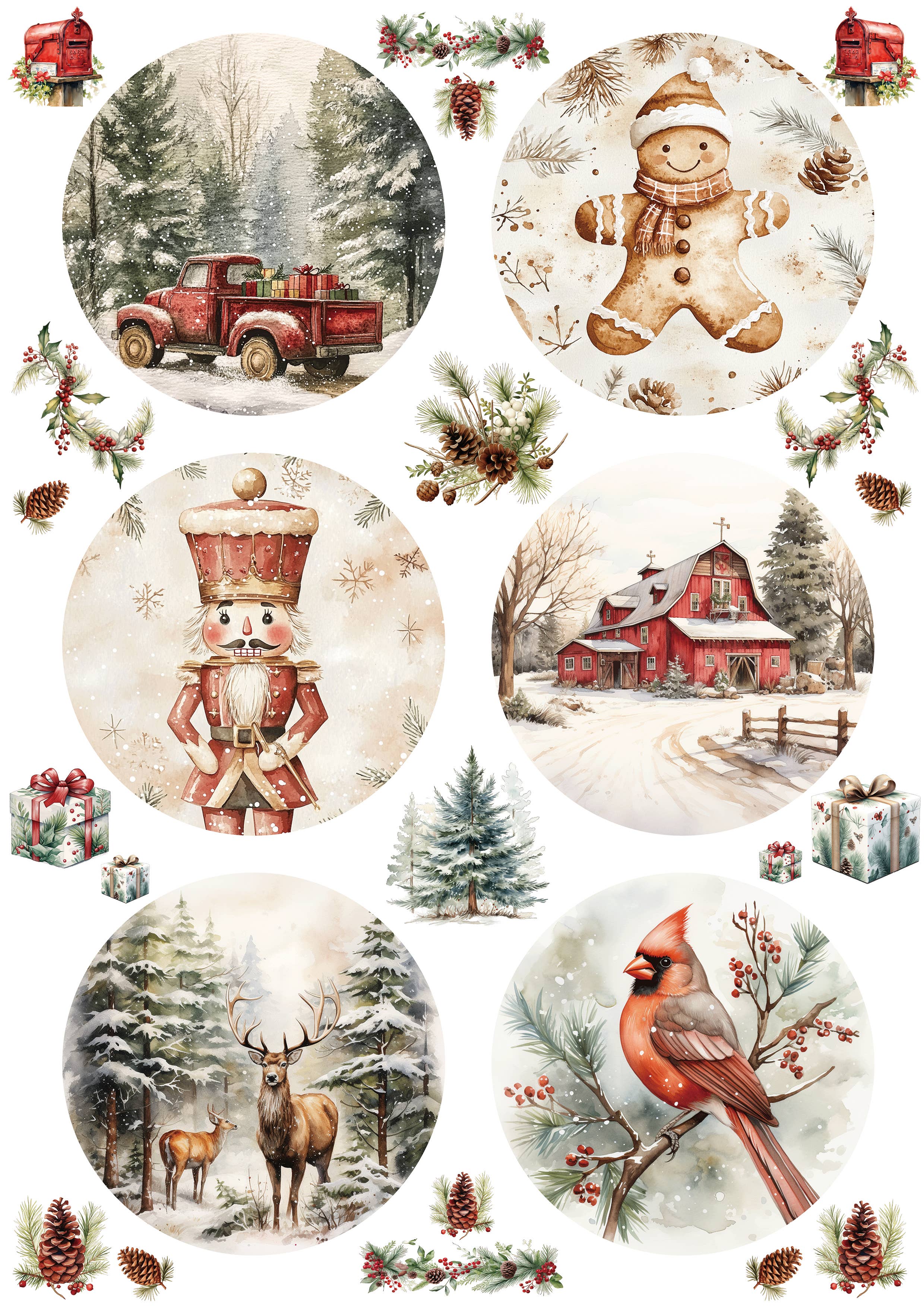 European Excellency – wholesale Sublimation transfer – Boho Christmas Ornaments - Wet Transfer - Decals for Crafts1