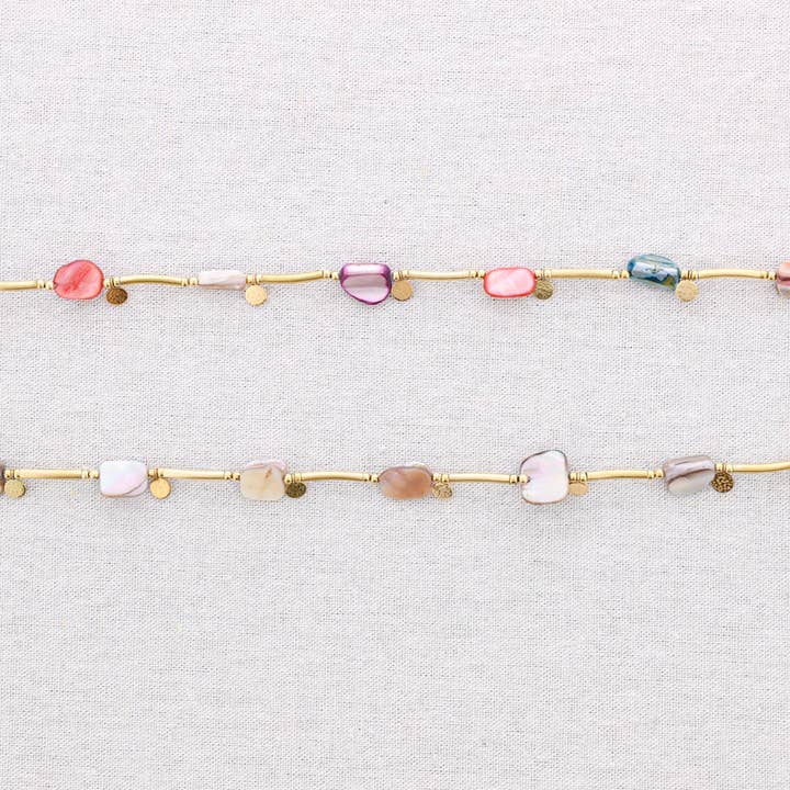 Sonata - Vendita all'ingrosso Gioielli a scatto - Collana in acciaio con perle di madreperla Nacar2