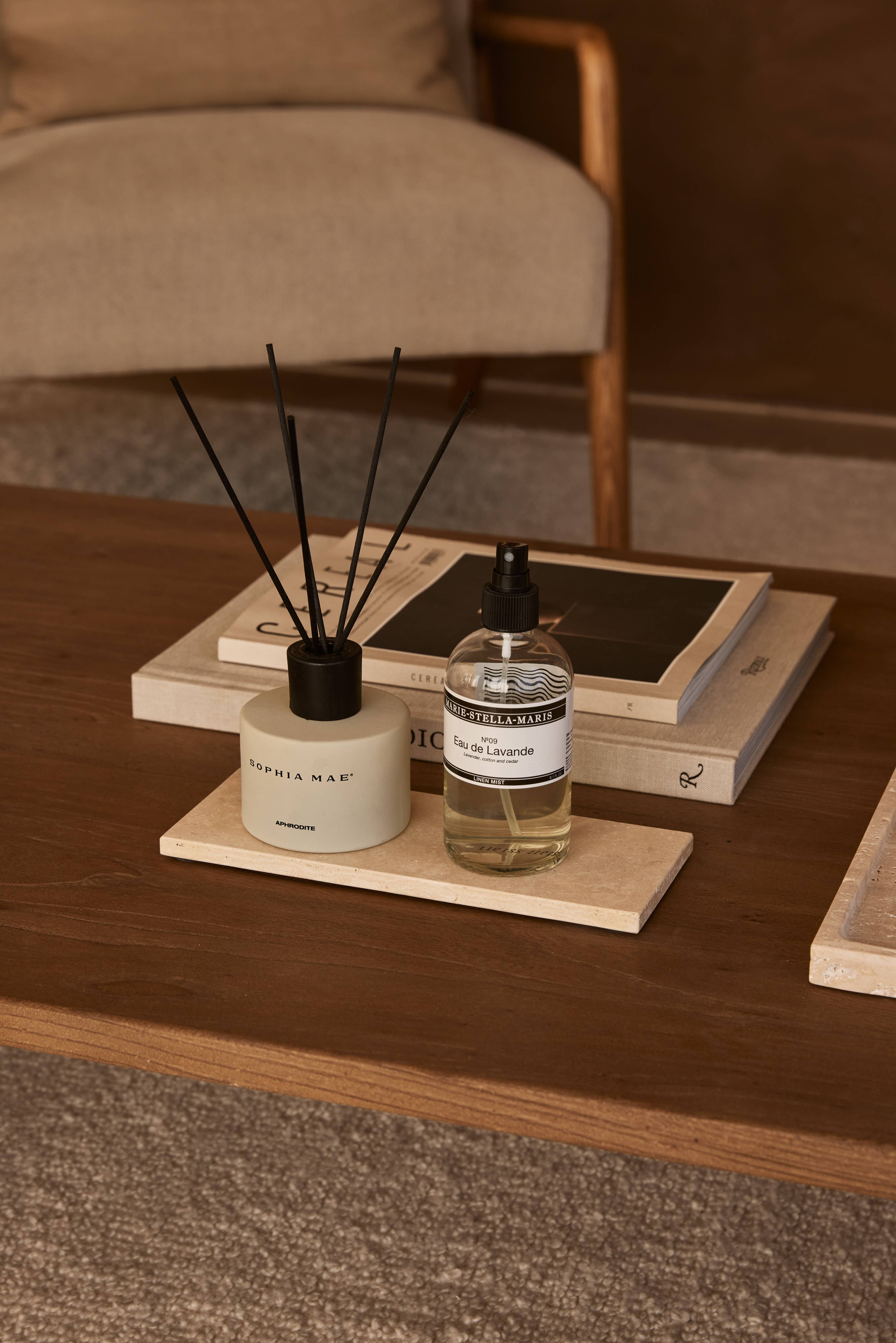 MOOISA – Engroshandel Pyntebakke – Travertin bakke rektangel S 10x25cm1