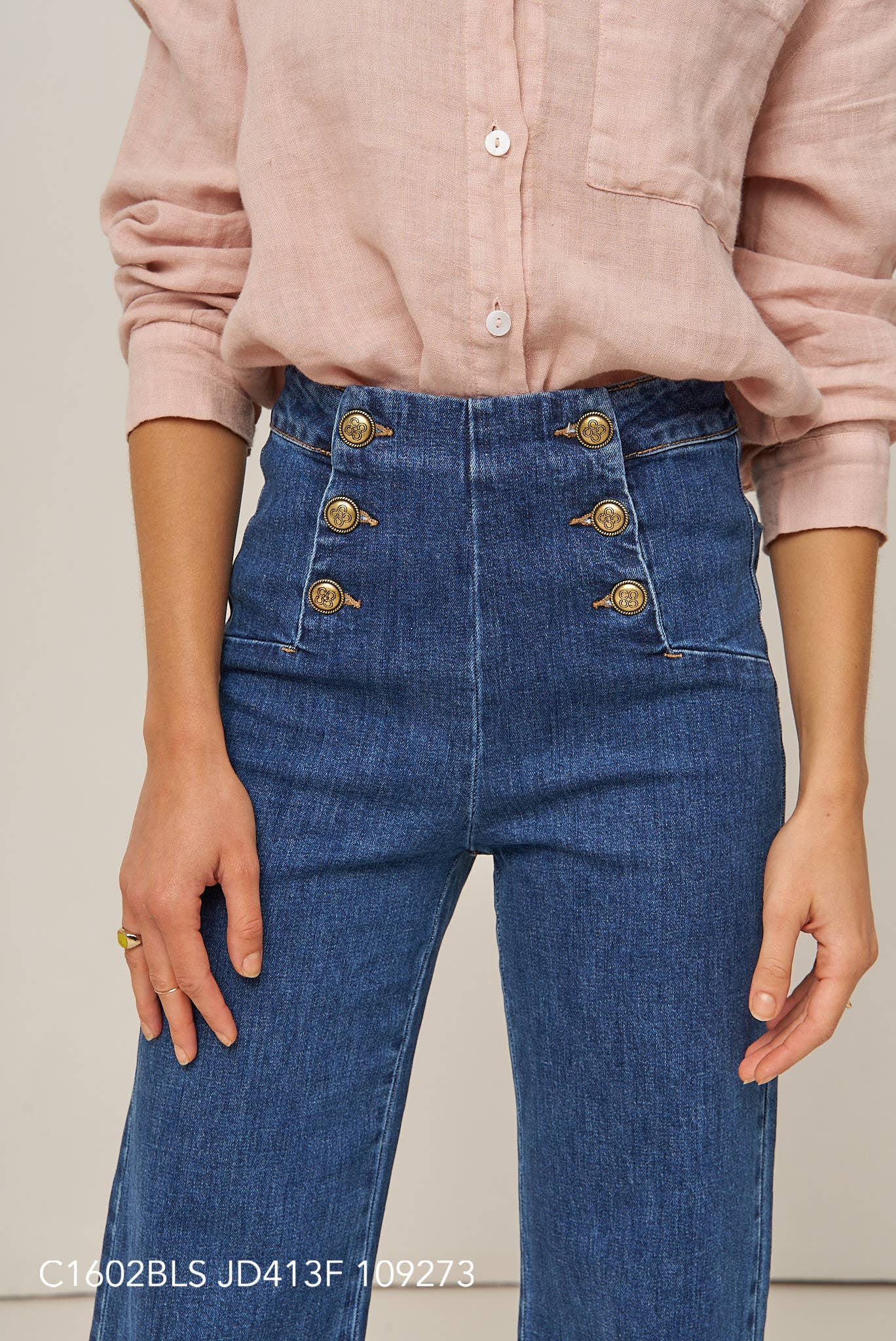 Oraije Paris - Vendita all'ingrosso Jeans - Donna - Jeans larghi Victorine a 6 bottoni14