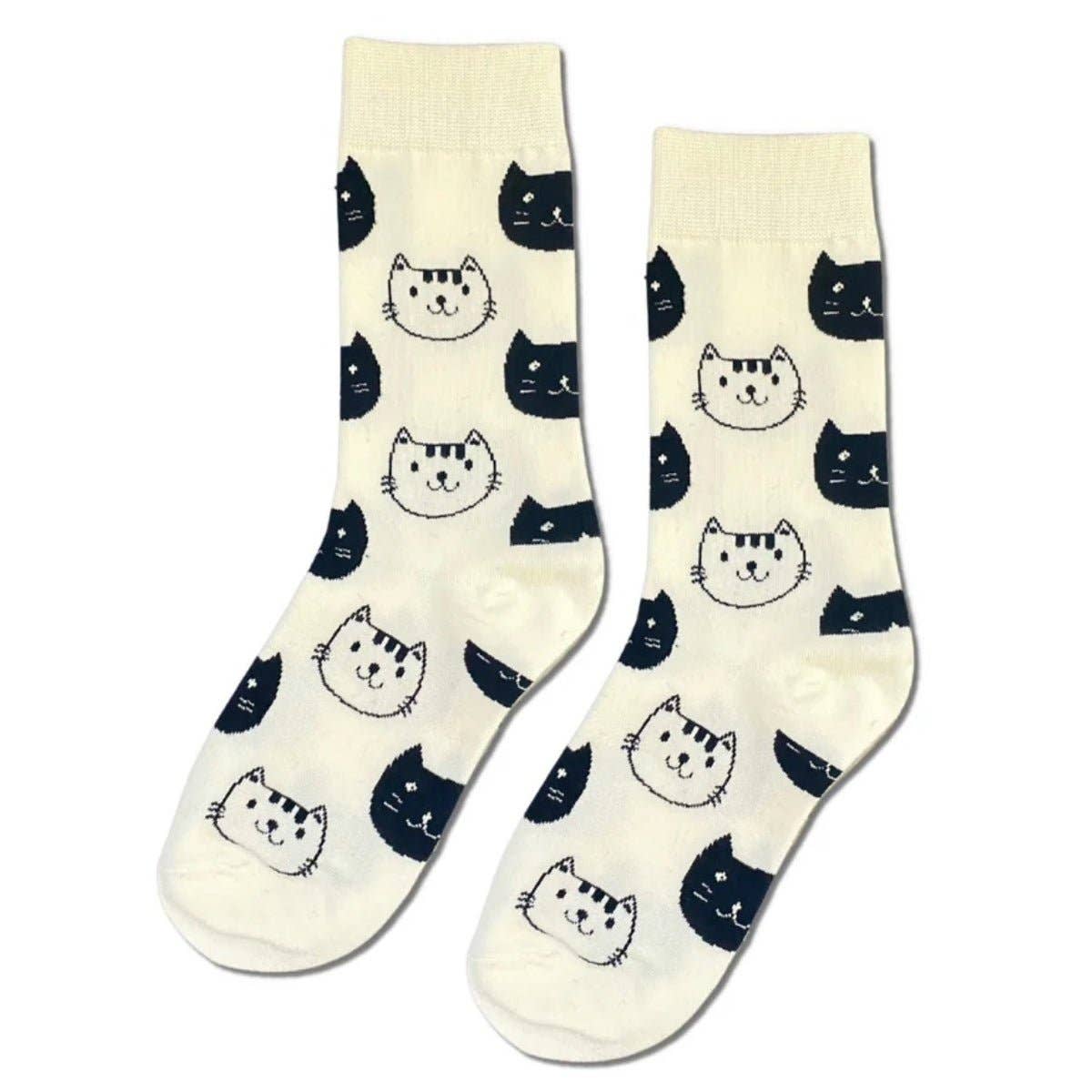 Sock Panda - Vendita all'ingrosso Calzini - Donna - Calzini con motivo di gatti bianco e nero (taglia donna media)2