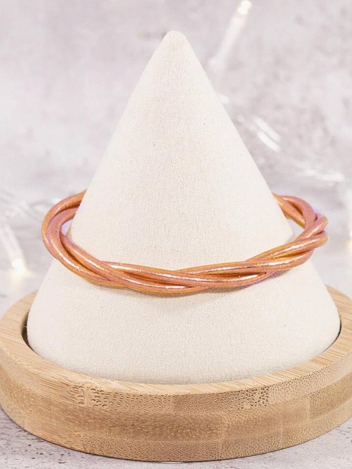 1 Buddhist twist champagne bangle bracelet - size M for wholesale by JolieJulie-MaLune-VentiLLo