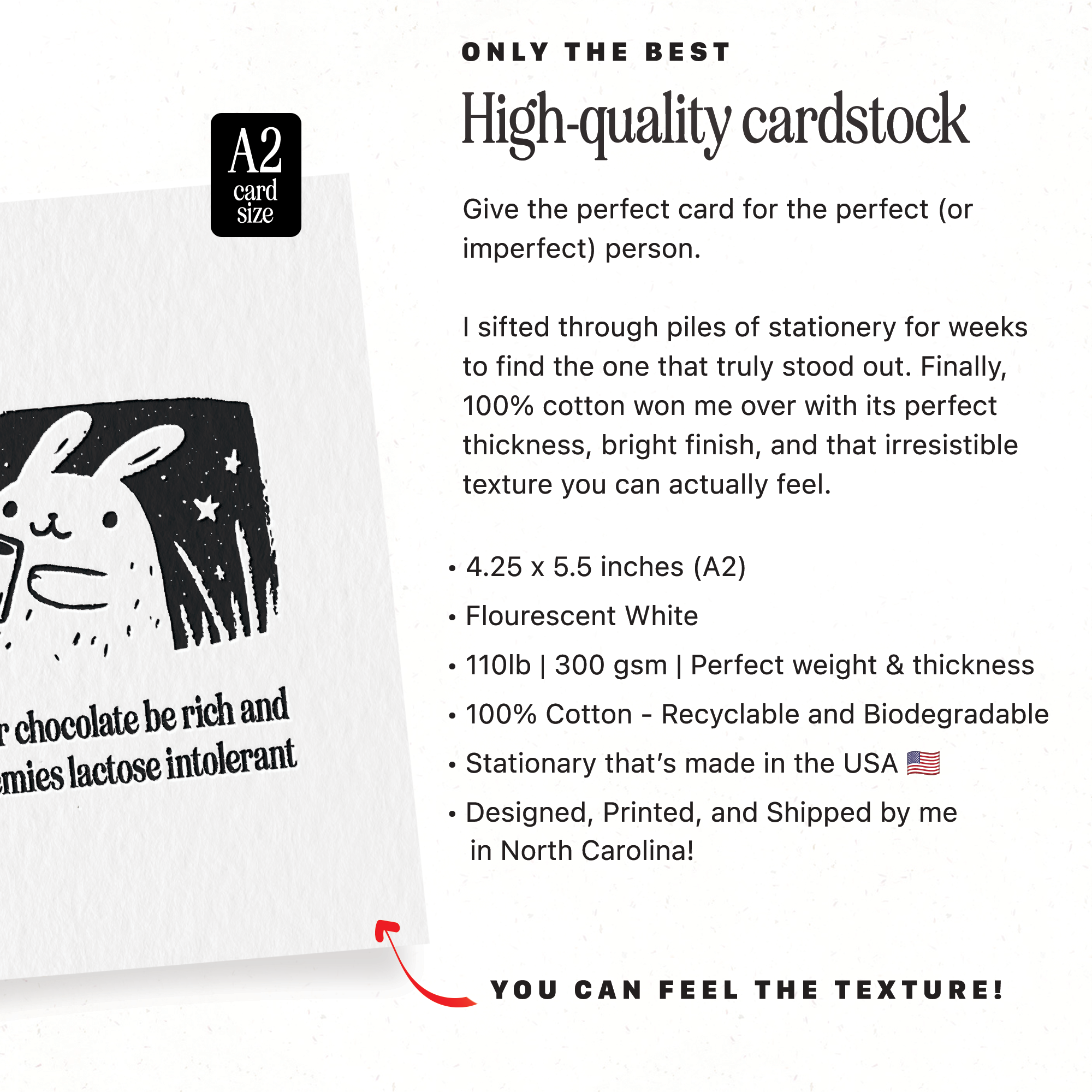 Petty Paper Studio - Vente Carte de vœux classique - Lapin amateur de chocolat sarcastique - Carte de vœux quotidienne A21