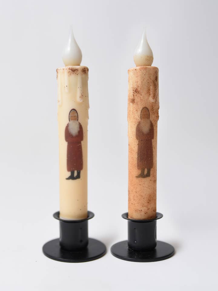 Belsnickle (red) LED Timer Taper Candle for wholesale by LMS Wholesale