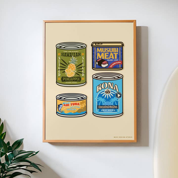 Hawaii Tinned 11x14 Art Print for wholesale by Maui Design Studio
