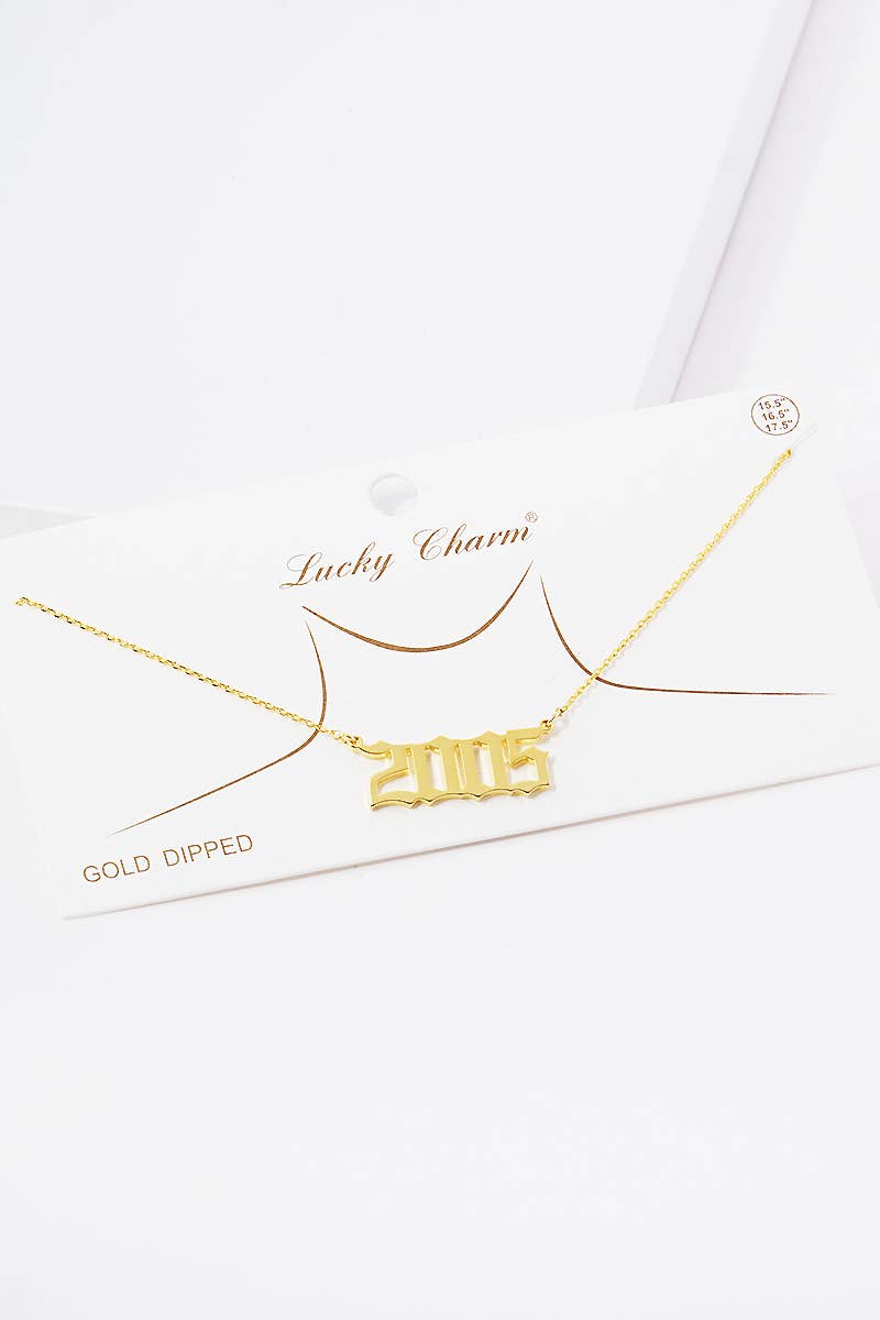 OHBOOBA DESIGN - Wholesale Pendant/Charm Necklace - Gold Plated Birth Year Necklace50