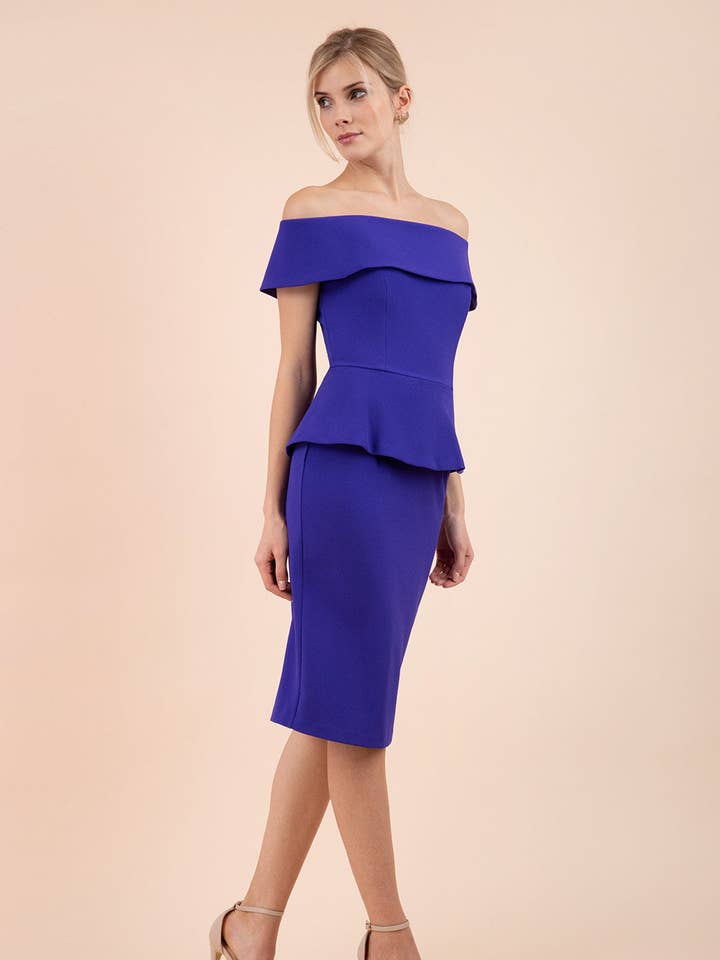 Vestido peplum con hombros descubiertos Moonlight para venta al por mayor de Diva Catwalk