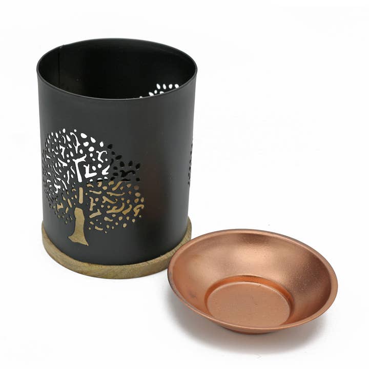 Designs by Deekay Inc. – wholesale Oljevärmare – Mässingsoljebrännare med nät+ljusöppning: Livets träd0